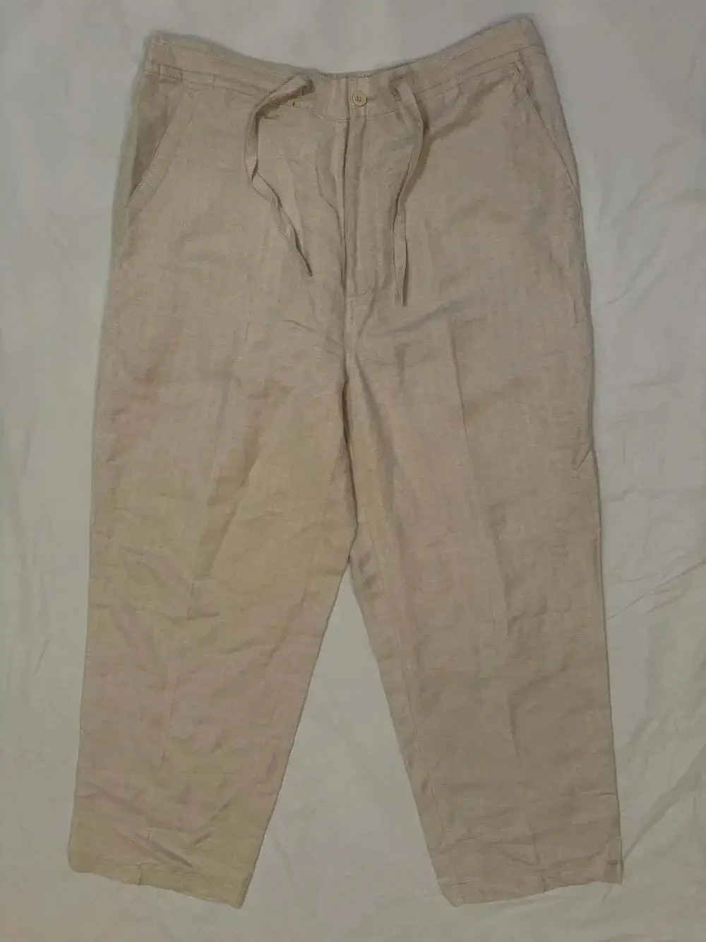 Cubavera Tan Pants Men's Large(36/38) Tan Linen Blend Loose